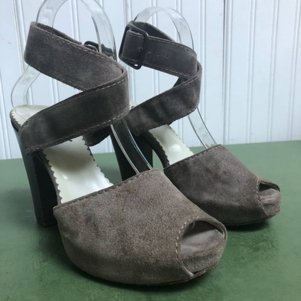 Fiorentini + Baker Suede Heels w Ankle Wrap